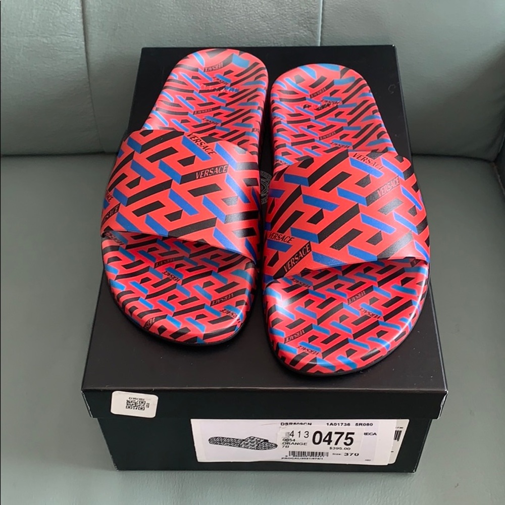 Versace Red and Blue Sandals